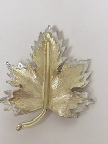 Sarah Cov Costume Gold-Tone Maple Leaf Brooch