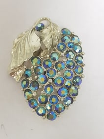 Costume Silver-Tone Rhinestone Brooch