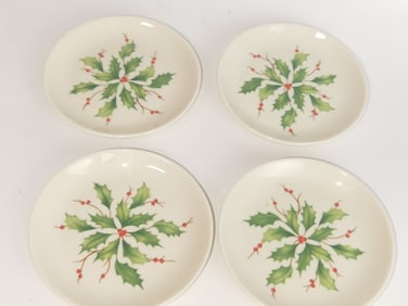 (4) Lenox Porcelain Holiday Plates