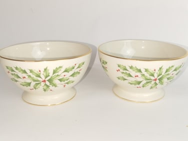 Pr. of Lenox Porcelain Holiday Bowls