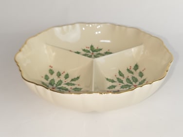 Lenox Porcelain Holiday Divided Dish