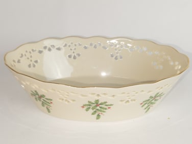Lenox Porcelain Holiday Oval Bowl