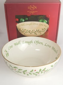 Lenox Porcelain Holiday Christmas Bowl