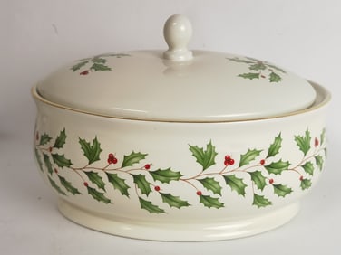 Lenox Porcelain Holiday Covered Bowl
