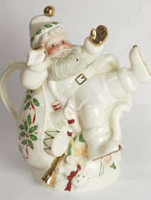 Lenox Porcelain Holiday Santa Teapot