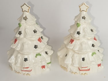 (2) Lenox Porcelain Holiday Season's Sparkle Chris