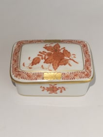 Herend Hungary Porcelain Bouquet Trinket Box