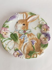 Fitz and Floyd Classics Porcelain Rabbit Plate
