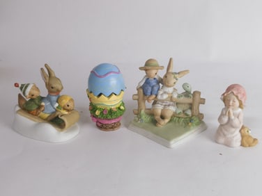 (4) Porcelain Figurines: Friends Forever and Other