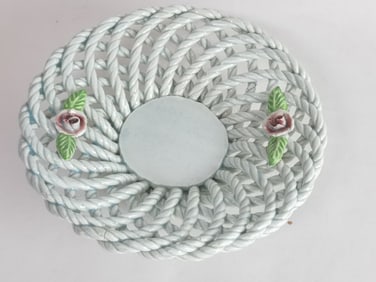 Vintage Spanish Porcelain Lattice Candy Dish