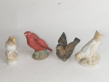 (4) Vintage Porcelain Bird Figurines