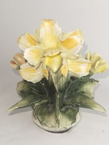 Capodimonte Italy Porcelain Flower Figurine