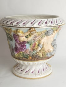 Capodimonte Italy Porcelain Hand Painted Vase