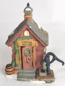 Vintage Christmas Spring House Outhouse