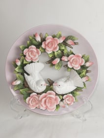 Vintage La Ruche Doves Porcelain Plate