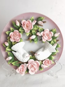 Vintage La Ruche Doves Porcelain Plate