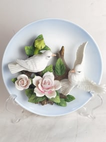 Vintage La Ruche Doves Porcelain Plate