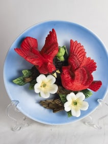 Vintage La Ruche Red Robins Porcelain Plate