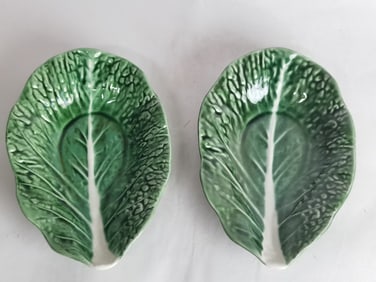 Pr. of Portugese Porcelain Cabbage Plates