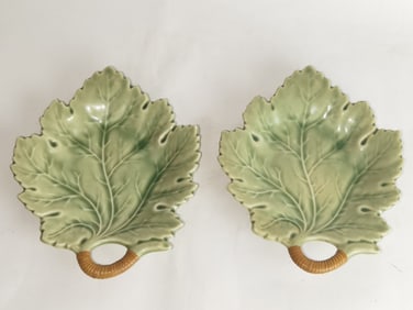 Pr. of Porcelain Maple Leaf Plates