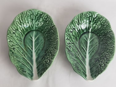 Pr. of Secla Portugese Porcelain Cabbage Plates