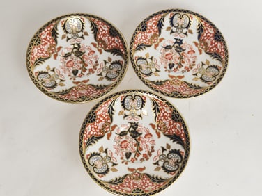 (3) Royal Crown Derby Porcelain Imari Plates