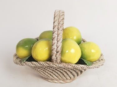Vintage Italian Porcelain Lemon Basket