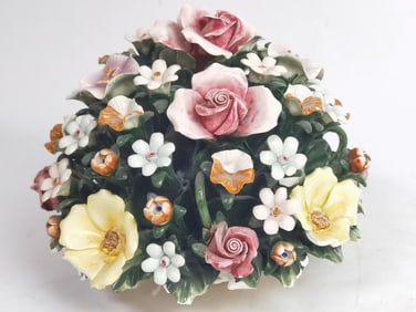 Vintage Italian Porcelain Flower Centerpiece