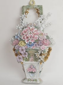 Vintage Porcelain Flower Hanging Vase