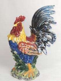 Apple Tree Design Porcelain Rooster