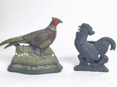 Vintage Bronze Pheasant and Rooster