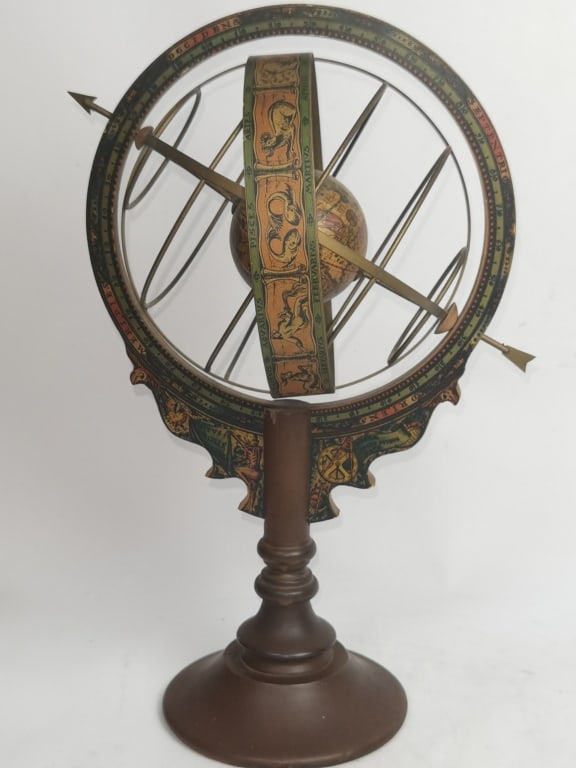 Vintage Armillary Sphere Wood Zodiac Globe (1 of 6)