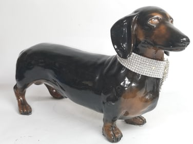 Large Vintage Porcelain Dachshund Figurine