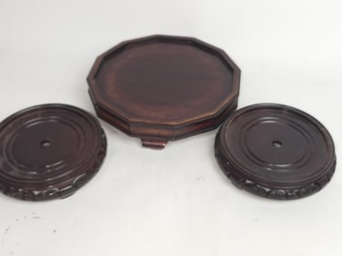 (3) Chinese Wood Carved Stands