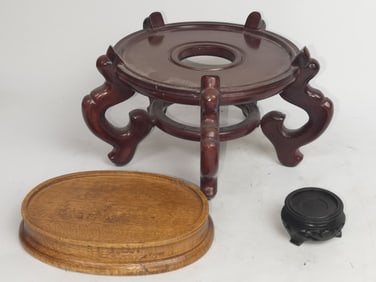 (3) Chinese Wood Carved Stands