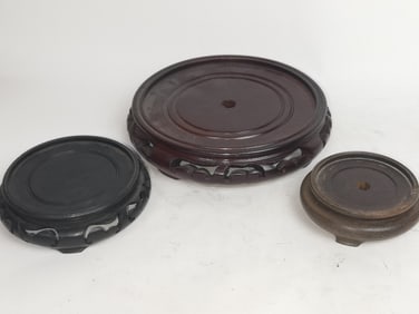 (3) Chinese Wood Carved Stands