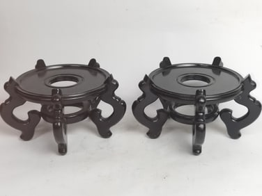 Pr. of Chinese Wood Carved Stands
