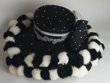 Alison Tod Black and White Fur Hat