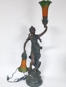 Sculpture Lily Pad Table Lamp by A. Moreau