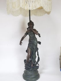 Sculpture Table Lamp by A. Moreau