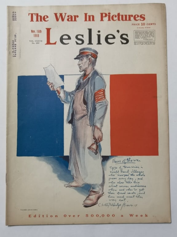 1918 Leslie's Magazine, Nov. 16th Ed.: 1918 Leslie's Magazine, Nov. 16th Ed., 10.25in by 14in