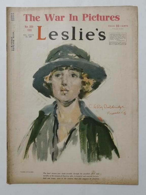 1918 Leslie's Magazine, Nov. 30th Ed.: 1918 Leslie's Magazine, Nov. 30th Ed., 10.25in by 14in