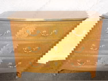 Vintage Italian Brass inlay and Marquetry Regency