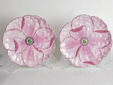 Pr. of Vintage Italian Hand Made Porcelain Floral