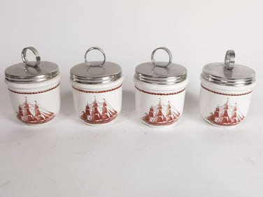 (4) Vintage Wedgwood Flying Cloud Egg Coddlers