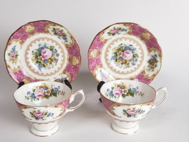 Pr. of Royal Albert Lady Carlylo Porcelain Tea Cup