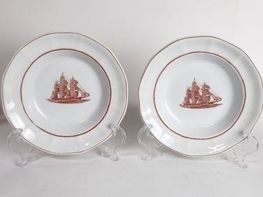 (2) Vintage Wedgwood Flying Cloud Porcelain Plates