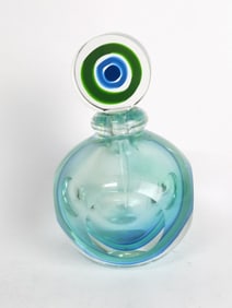 Vintage Murano Italy Sommerso Blue Glass Perfume B
