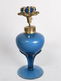 Vintage Blue Glass Perfume Atomizer