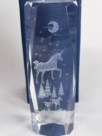 3D Unicorn Crystal Paperweight